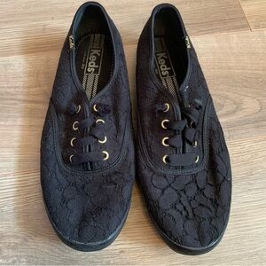 Black Lace Keds Sneakers